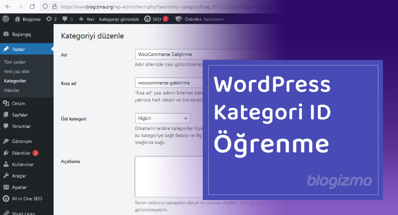 WordPress Kategori ID öğrenme