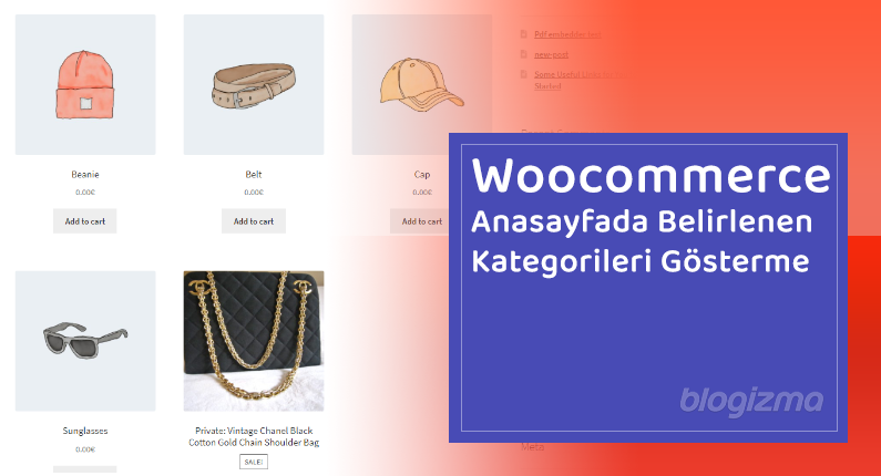 Woocommerce Anasayfada Belirlenen Kategorileri Gösterme