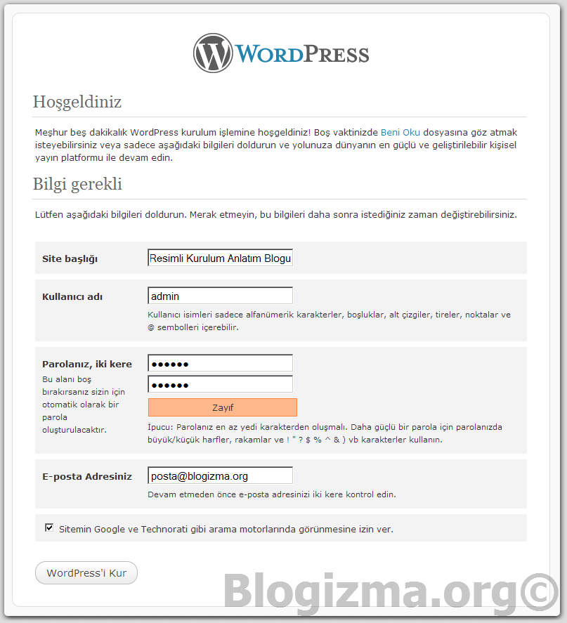 Wordpress Kurulumu Resimli Anlatım Görsel